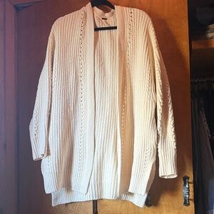 Free People Cream Knit Cardigan